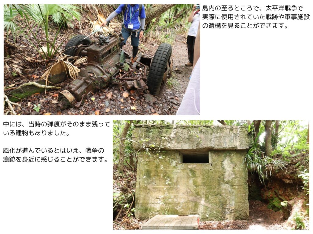 ハートロックトレッキングツアーの戦績や軍事施設の遺構の写真